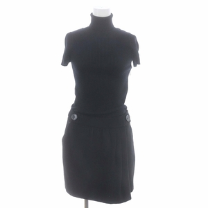  paul (pole) kaPAULE KAta-toru neck knitted × wool One-piece Mini short sleeves 36 black black /DF #OS lady's 