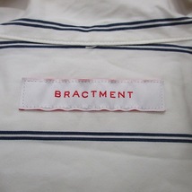 ブラクトメント BRACTMENT カジュアル シャツ 半袖 胸ポケット コットン ストライプ 36 ホワイト 白 /KT18 メンズ_画像3