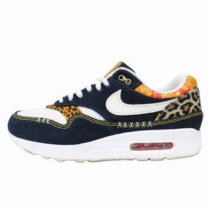 美品 ナイキ NIKE AIR MAX 1 PRM エアマックス 1 プレミアム スニーカー シューズ 靴 デニム レオパード FJ4452-432 サイズ28cm