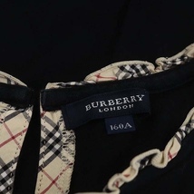 バーバリー ロンドン BURBERRY LONDON フリルノースリーブカットソー Tシャツ チェック 160A 黒 ブラック /HS ■OS キッズ_画像3