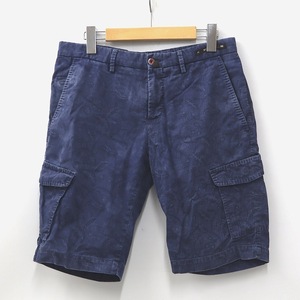 BERMUDA バミューダ ジップアップ 花柄 コットン ショートパンツ ショーツ 46 NAVY ネイビー メンズ