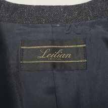 レリアン Leilian ダブルジャケット 上着 長袖 ウール ストライプ チャコールグレー 7 S相当 レディース_画像6