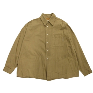 美品 22ss マルニ MARNI コットンツイルシャツ ジャケット ブルゾン カットソー ロゴ オーバーサイズ 44 茶 ブラウン メンズの画像2