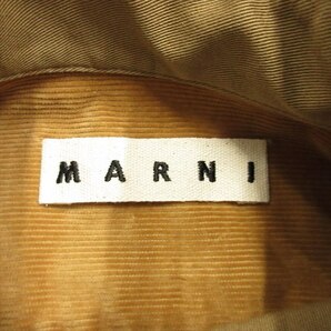 美品 22ss マルニ MARNI コットンツイルシャツ ジャケット ブルゾン カットソー ロゴ オーバーサイズ 44 茶 ブラウン メンズの画像6