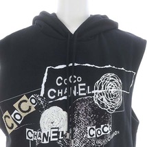 シャネル CHANEL グラフィティ ロゴ ノースリーブ パーカー プルオーバー スパンコール S 黒 ブラック 20P P63297K48933 /HK ■OS レディー_画像4