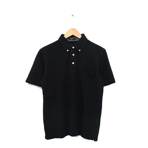 コムサイズム COMME CA ISM ポロシャツ 半袖 胸ポケット コットン シンプル M ブラック 黒 /KT10 メンズ
