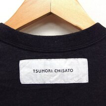 ツモリチサト TSUMORI CHISATO ノースリーブ Tシャツ カットソー 丸首 プリント コットン 綿 M ブラック 黒 /FT35 レディース_画像3