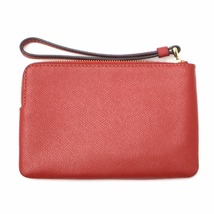 コーチ COACH Crossgrain Leather Corner Zip Wristlet クロスグレイン レザー コーナー ジップ リストレット ハンドポーチ O RED レッド 5_画像2