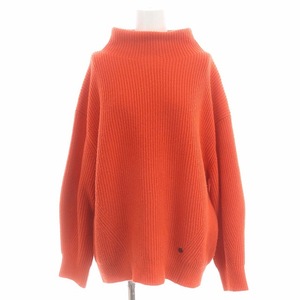  Macintosh London MACKINTOSH LONDON шерсть кашемир с высоким воротником вязаный свитер длинный рукав ребра 38 orange /DO #OS женский 