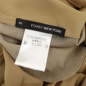 フォクシーニューヨーク FOXEY NEW YORK プリーツノースリーブワンピース ミモレ丈 ロング 40 キャメル 31762 /HS ■OS レディースの画像3