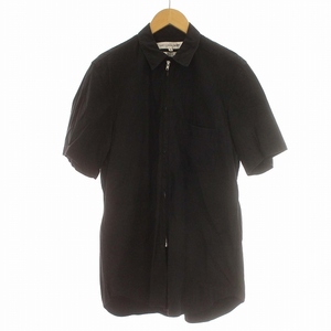 コムデギャルソンシャツ COMME des GARCONS SHIRT ジップアップ フェイクスエード シャツ 半袖 S08045 黒