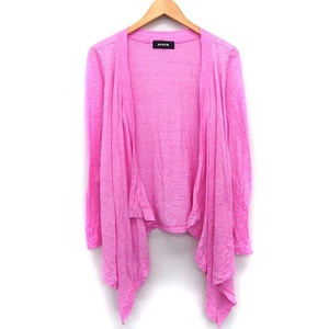  Zucca zuccatopa- cardigan simple frill long sleeve cotton .M pink /HT5 lady's 