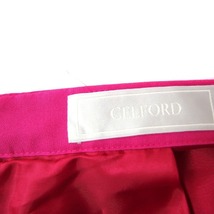 セルフォード CELFORD タック フレアスカート ロング丈 無地 シンプル 38 ショッキングピンク /FT25 レディース_画像3