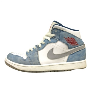 ナイキ NIKE エア ジョーダン 1 ミッド AIR JORDAN 1 MID SE スニーカー シューズ 靴 レザー DN3706-401 27.5cm ブルー ホワイト メンズ