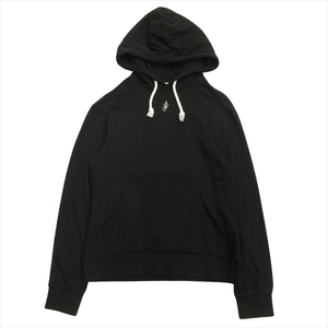 美品 JWアンダーソン J.W.ANDERSON アンカーロゴ エンブリダリー フーディ Anchor Logo Hoodie パーカー シルク混 M ブラック メンズ