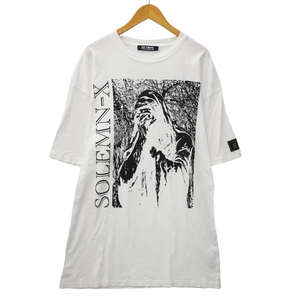 ラフシモンズ RAF SIMONS 2022SS OVERSIZED T-SHIRT SOLEMN クルーネック プリント 半袖 オーバーサイズ Tシャツ S WHITE(ホワイト)