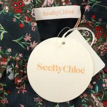 未使用品 クロエ SEE BY CHLOE 23SS リネン セットアップ 花柄 シャツ スカート ロング 長袖 36 S グリーン 緑_画像3