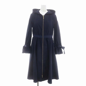  Tocca TOCCA [...!]CARNIVAL coat spring coat Zip up hood ribbon thin long 0 navy blue navy /HS #OS lady's 