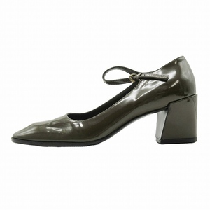  MiuMiu miumiu ankle strap pumps square tu tea n key heel 6.5cm heel vibram Vibram sole shoes shoes!3