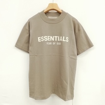 未使用品 エフオージー エッセンシャルズ FOG ESSENTIALS KIDS ロゴ Tシャツ カットソー トップス 12 サンドベージュ系 キッズ_画像1