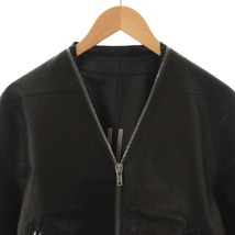 リックオウエンス Rick Owens LARRY LEATHER SHIRT ラリー レザーシャツ 革ジャン レザージャケット 牛革 IT50 XL 黒_画像5