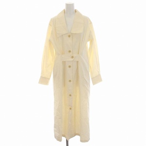 スティーブンアラン Steven Alan COTTON WIDE COLLAR DRESS ワンピース ロング コットン 長袖 S アイボリー クリーム色 /YM レディース