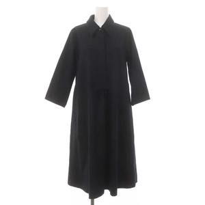 マーガレットハウエル MARGARET HOWELL WOOL POLYESTER PLAIN WEAVE ワンピース ロング 七分袖 1 黒 ブラック /HK ■OS レディース