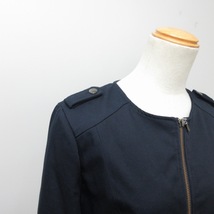 インデックス INDEX タグ付き コート ジャケット ノーカラー ジップアップ ネイビー 紺 Mサイズ 0223 IBO47 レディース_画像5