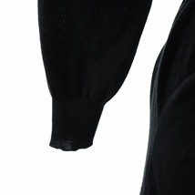 バレンシアガ ニットワンピース ひざ丈 七分袖 Uネック プルオーバー リボン ウール 絹混 シルク混 カシミヤ混 38 M 黒 /SI42_画像5