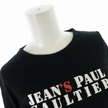 ジャンポールゴルチエ Jean Paul GAULTIER Tシャツ ロンT カットソー Uネック プルオーバー 長袖 ロゴ プリント 40 L 黒 白 赤 /SI39_画像4