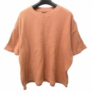 ビームス BEAMS 美品 近年 フェイクイン サーマルカットソー Tシャツ ビッグシルエット 半袖 LT.BROWN ライトブラウン S 0226 RG2 メンズ