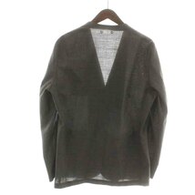 ソフネット ソロテックストロピカルストレッチウールノーカラージャケット SOLOTEX TROPICAL STRETCH WOOL NO COLLAR JACKET M グレー_画像2