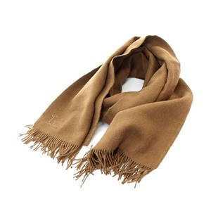  Max Mara MAX MARA шарф muffler большой размер альпака шелк . Logo бахрома чай цвет Brown /YO12 женский 