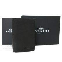 コーチ COACH レザー カードケース 名刺入れ ロゴ刻印 黒 ブラック IBO47_画像9