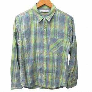 ロンハーマン Ron Herman チェックシャツ カジュアルシャツ 長袖 緑系 グリーン Sサイズ 0223 メンズ