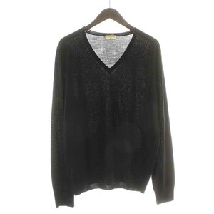  Dries Van Noten DRIES VAN NOTEN knitted sweater long sleeve V neck switch wool L black black navy blue navy /NW33 men's 