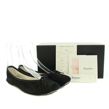 レペット Repetto バレエシューズ スクエアトゥ ローヒール リボン ゴートレザー 37 23.3cm 黒 ブラック /YT ●D レディース_画像8