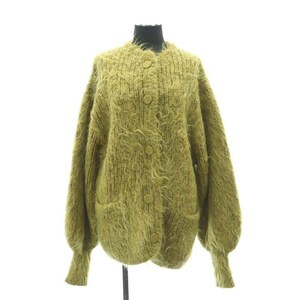 クラネ CLANE 23AW SHAGGY OVER CARDIGAN カーディガン ニット 長袖 モヘヤ混 1 カーキ /DF ■OS レディース