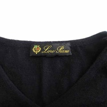 ロロピアーナ Loro Piana ニット カットソー 半袖 薄手 Vネック カシミヤ シルク ブラック 黒 48 L位 ■SM1 メンズ_画像3