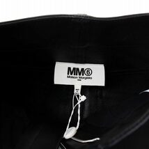 未使用品 エムエムシックス メゾンマルジェラ MM6 Maison Margiela レザースカート ミニ タイト 牛革 38 M 黒 ブラック S52MA0157_画像4