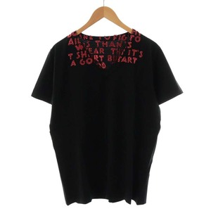 未使用品 メゾンマルジェラ Maison Margiela AIDS T-Shirt エイズ Tシャツ カットソー グリッター ロゴ M 黒 赤