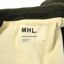 マーガレットハウエル MHL. ラウンドカラーコート アウター ショート丈 ウール 2 M ダークグレー /BB レディース_画像4