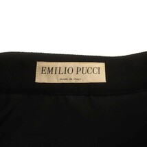 エミリオプッチ EMILIO PUCCI タイトスカート 裾プリーツ ひざ丈 切替 シルク I38 M 黒 ブラック /KQ レディース_画像4