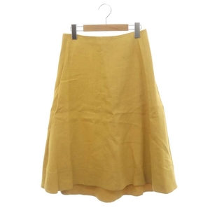  Adore ADORE dry flax flared skirt mi leak height long linen36 mustard yellow /HS #OS lady's 