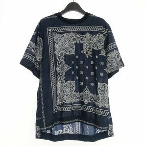 サカイ sacai 19SS Bandana Printed T-Shirt バンダナ ペイズリーTシャツ カットソー 半袖 2 ネイビー 19-01913M メンズの画像1