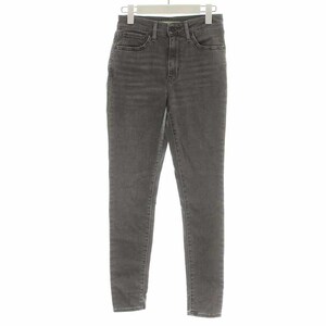 リーバイス Levi's 721 HIGH RISE SKINNY デニムパンツ ジーンズ スキニー スリム USED加工 ボタン裏4309 27 XS グレー レディース