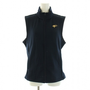  Beams Golf BEAMS GOLF Golf wear the best stand-up collar jacket Zip up stretch reverse side nappy Logo embroidery L navy blue navy 