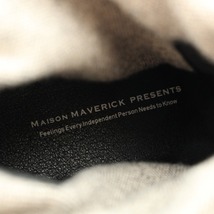 メゾンマベリックプレゼンツ MAISON MAVERICK PRESENTS ショートブーツ ソックスブーツ レザー ニット 24.0cm 黒 ベージュ レディース_画像4