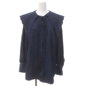  Jusglitty JUSGLITTY 22SSembro Ida Lee color blouse long sleeve tunic 2 navy blue navy /DO #OS lady's 