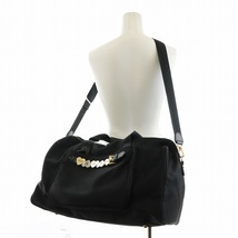 モスキーノ MOSCHINO ボストンバッグ ショルダーバッグ 2WAY ナイロン ロゴ金具 ハート ミニポーチ付き 黒 ブラック レディース_画像7